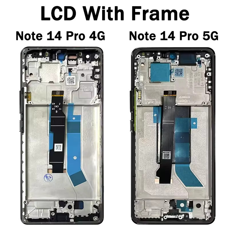 Xiaomi Redmi Note 14 Pro 4G und 5G Ersatzdisplay mit 6,67 Zoll AMOLED Touchscreen Digitizer und Rahmen - Bild 3