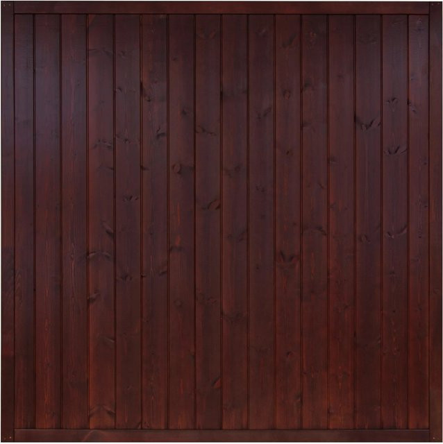 Sichtschutzzaunelement Oxford von Andrewex aus Kiefernholz, Braun, lackiert, B/H: 180 x 180 cm - Bild 1