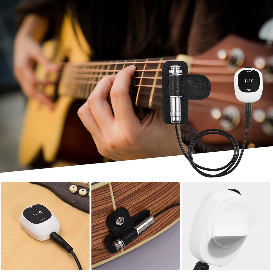 Universeller Piezo-Tonabnehmer zur selbstklebenden Montage ohne Bohren mit 3,5 mm Klinkenanschluss für Gitarre und Lautsprecher - Bild 3