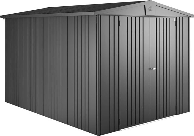 Biohort Metall-Gerätehaus Europa mit Satteldach in Dunkelgrau-Metallic, B/T/H: 244 x 300 x 203 cm - Bild 1