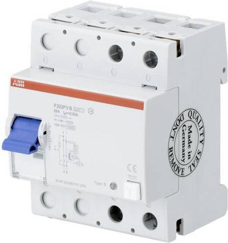 ABB FI-Schutzschalter F20B+16/0,03 B 2-polig 16A 0,03A 230V in Weiß - Bild 1
