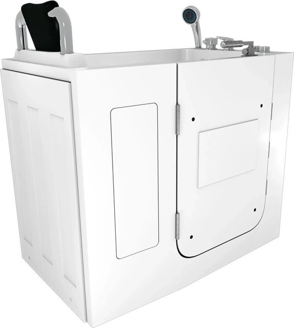 AquaVapore Sitzwanne Whirlpool Badewanne mit Tür S08WP-C-L, Farbe: Weiß, B/T: 110 x 68 cm - Bild 1