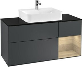 V&B Waschtischunterschrank Finion in Schwarz lackiert, Breite: 120 cm, Tiefe: 50,1 cm, Höhe: 50,1 cm - Bild 1