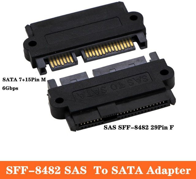 AXONUS SAS 29P auf SATA 22P Adapter mit 90 Grad Biegung in Schwarz - Bild 1