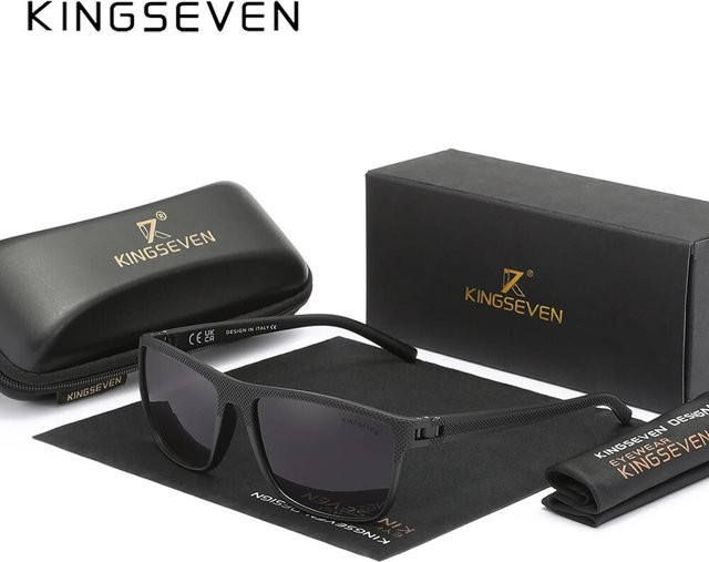 Kings even LC755 Sonnenbrille, quadratisch, Vollrand, Kunststoff, schwarz, Unisex, polarisiert - Bild 1
