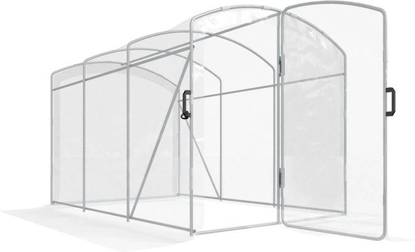 Furnicato Tunnelgewächshaus begehbar mit transparenter Folie und verzinktem Stahlrahmen in Grau, B/T/H: 3 x 2 x 2 m