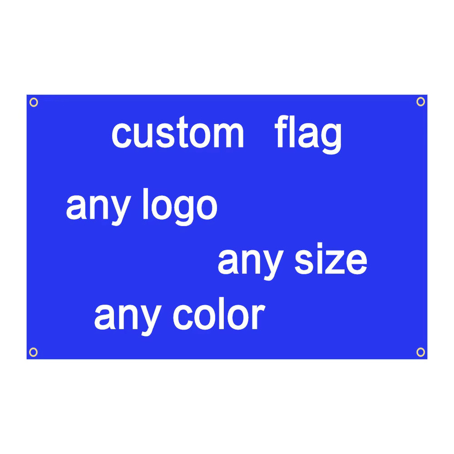 LeaFLAG Benutzerdefinierte Flagge mit beliebigem Logo und Text, Blau-Weiß gestreift, B x H: 90 x 150 cm - Bild 2