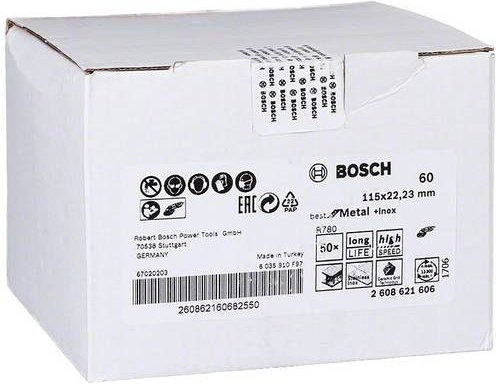 Bosch Fiberscheibe zum Schleifen von Metall Durchmesser: 115 mm, Farbe: Weiß - Bild 1