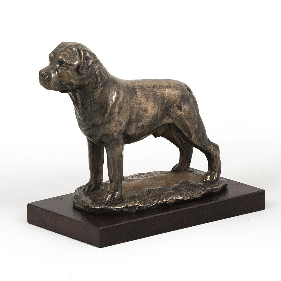 Hundestatue Rottweiler von Art-Dog in Braun aus Holz und Bronze - Bild 3