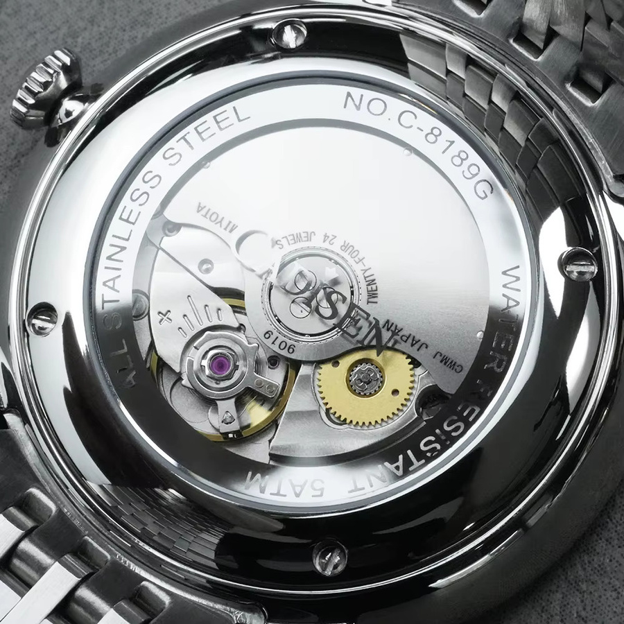 CADISEN Armbanduhr Automatik, Edelstahl, Gold, Saphirglas, Herren - Bild 2