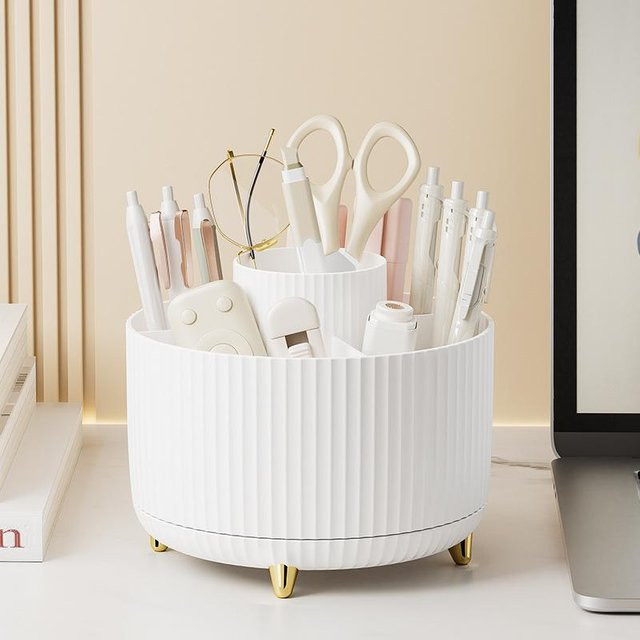 Faylisvow Cares Make-up-Organizer, 5 Fächer, weiß, 360° drehbar - Bild 1