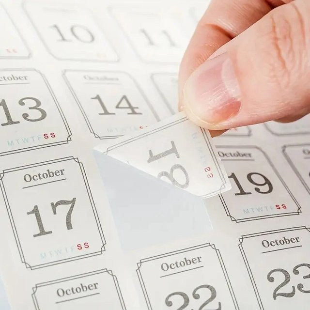 12er Paket Dekorative 365 Tage Kalender Aufkleber in Multicolour für Scrapbooking, Tagebuch und Planer - Bild 1