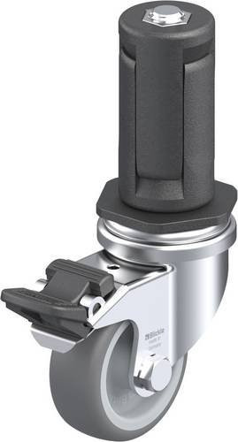 Blickle LRA-TPA 50G-FI-ER04 Lenkrolle mit Feststeller in Grau und Silber, Rad-Durchmesser: 50 mm, Tragfähigkeit: 50 kg - Bild 1