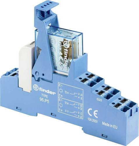 Finder Koppelrelais 48.P8.9.024.0050 in Blau mit 2 Wechstern, 250 V/AC und 400 V/AC - Bild 1