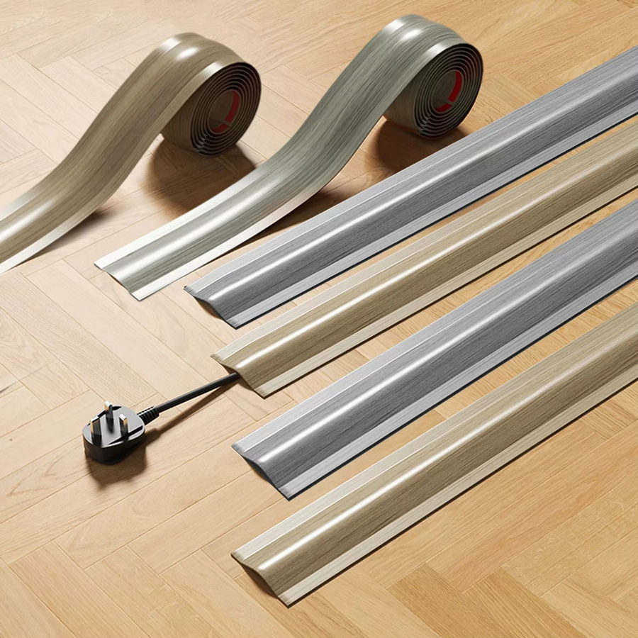 Selbstklebender Kabelprotektor aus PVC in Grau, 1/3 Meter flexibler Bodenkabelschutz und Drahtkanal - Bild 4