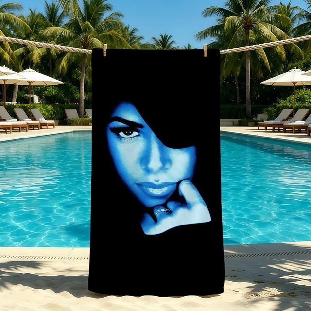 A-Aaliyah Strandhandtuch aus Mikrofaser für Camping und Strand, blau, B: 70 cm, H: 40 cm - Bild 1