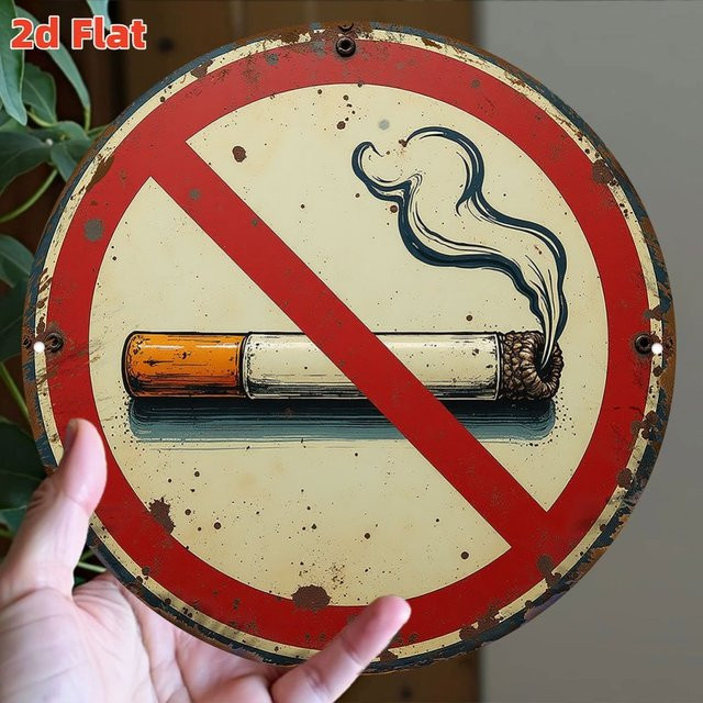 Vintage-Schild Rauchen verboten von CIFBUY aus Aluminium und Metall als dekorative Plakette für den Innen- und Außenbereich - Bild 1