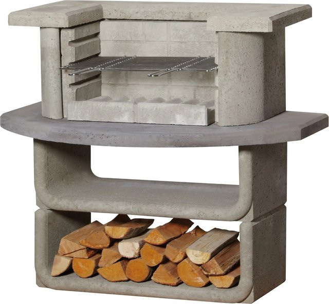 Buschbeck Grillbar Kingston in Grau mit Holz und Stahl, B/H/T: 65 x 101 x 110 cm - Bild 1