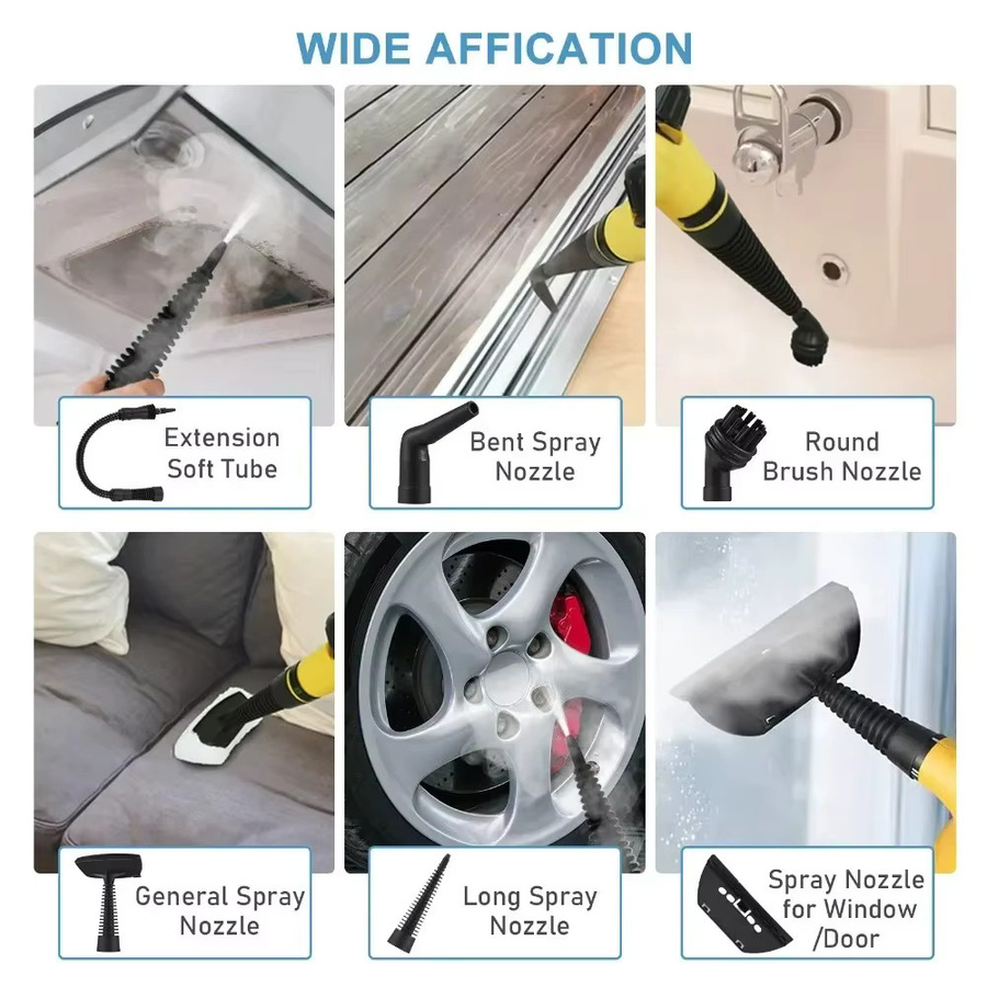 NOCCLILI Handdampfreiniger Gelb 1500W Tragbares Tiefenreinigungsgerät für Küche, Bad und Auto - Bild 4