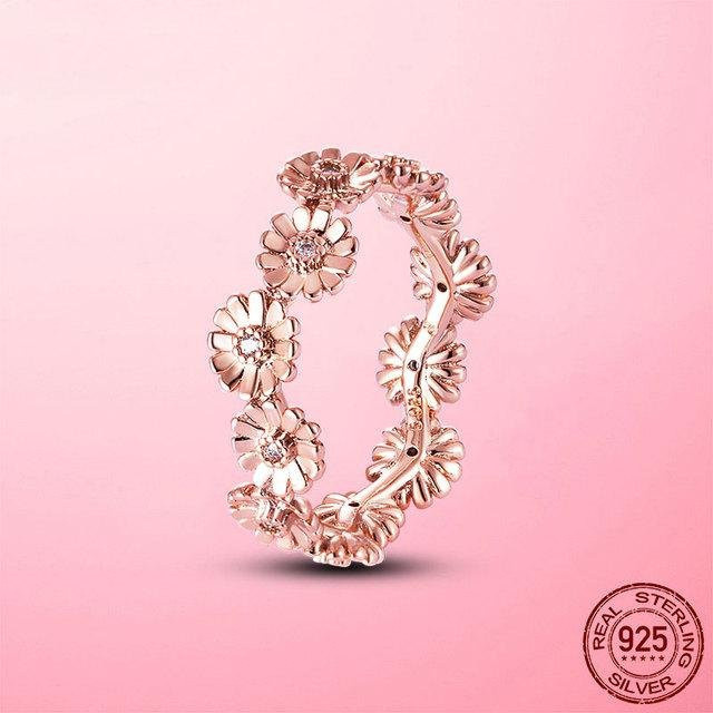 Allbestart Fingerring Gänseblümchen, 925 Silber, Zirkonia, Damen - Bild 1
