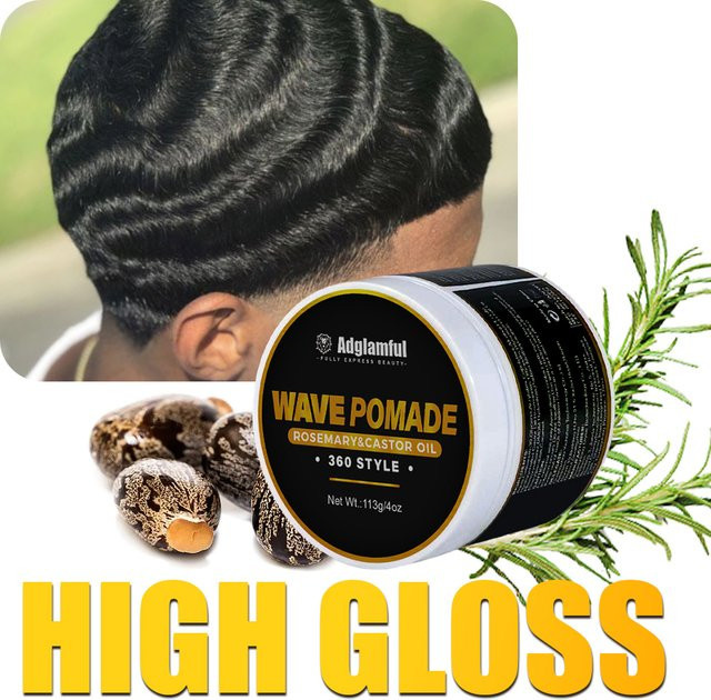 Adglamful 360-Grad-Wellen-Pomade, Paste für Herren, Rosmarin, Rizinusöl, 113 g - Bild 1