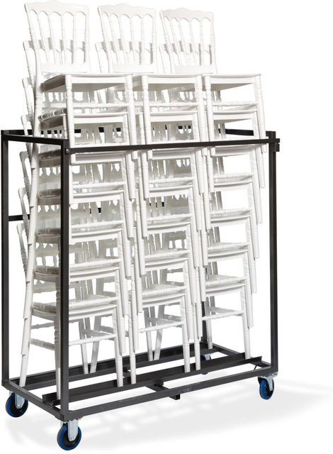 Feros Transportwagen für Napoleon und Tiffany Stühle, schwarz, B/T/H: 135 x 71,5 x 150 cm - Bild 1