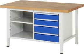 Rau Werkbank höhenverstellbar mit 4 Schubladen, B/T/H: 150 x 90 x 84-104 cm - Bild 1