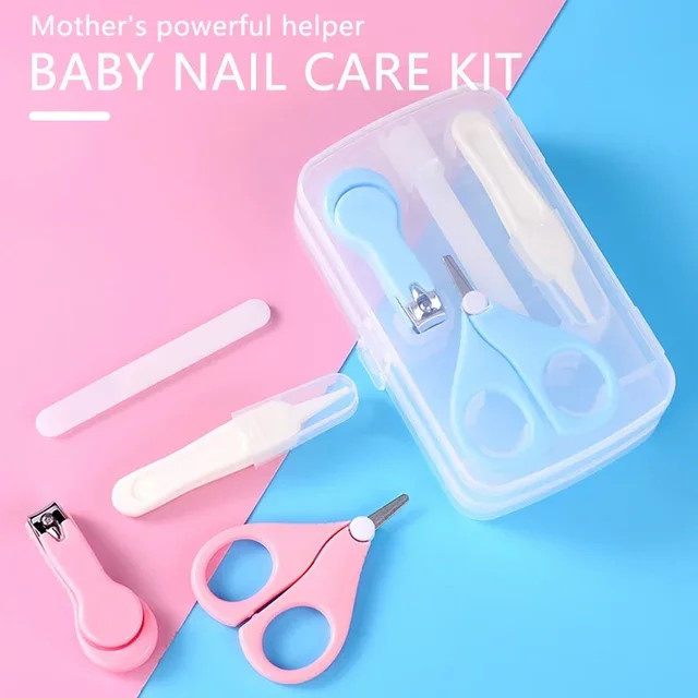 vvocci Babypflege-Hygieneset für Neugeborene in Blau mit Nagelschneider und Schere - Bild 1