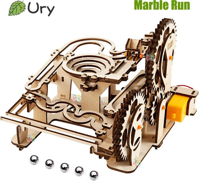 Ury 3D-Holzpuzzles, elektrisches Katapult-Trackgerät, Marmor-Lauf-Set - Bild 1