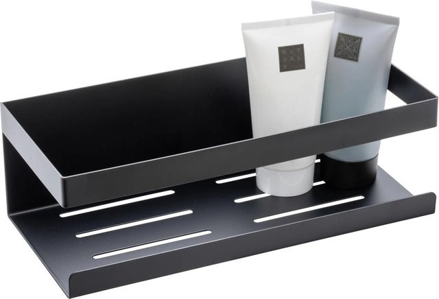 Schöner Wohnen Wandablage Meleto aus Edelstahl in Schwarz matt für Badezimmer und Nassbereich - Bild 1