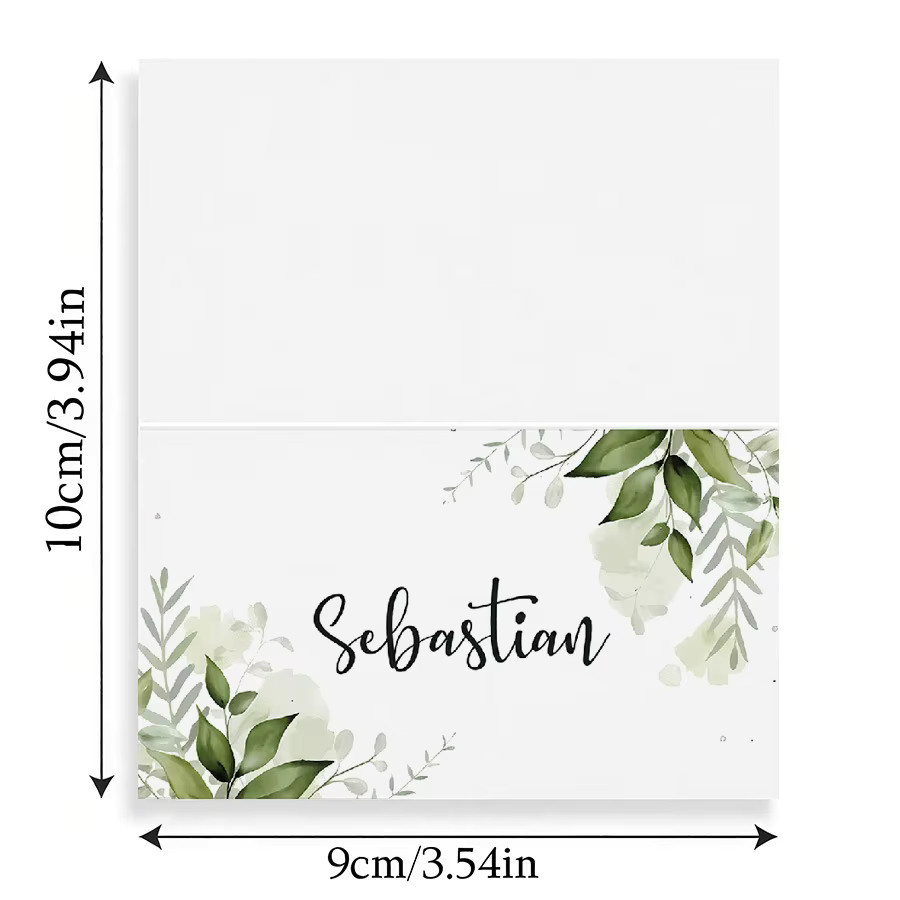 Weiße Tischkarten mit Blattmuster aus Papier für Hochzeiten, Bankette und Partys - Bild 3