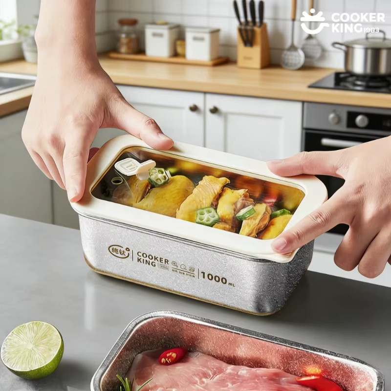 Cooker King Titan-Kristall-Frischbox Set aus Edelstahl in Transparent, 450 ml und 1000 ml - Bild 5
