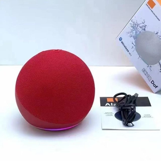Alaxe Kleiner Bluetooth-Lautsprecher mit RGB-Beleuchtung, kabelloser Mini-Lautsprecher für Outdoor und Heim, Farbe: Rot - Bild 1