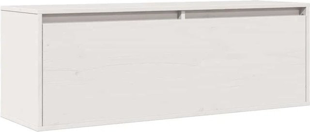 vidaXL Wandschrank aus massivem Kiefernholz in Weiß, B/T/H: 100 x 30 x 35 cm - Bild 1