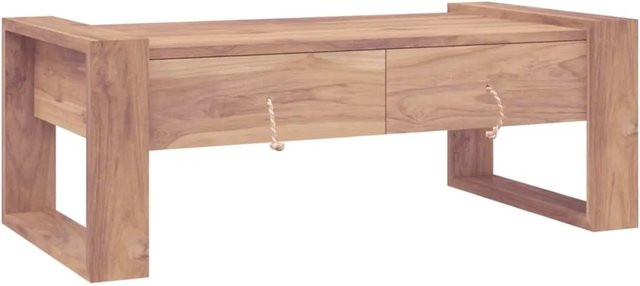 vidaXL Couchtisch aus Teak-Massivholz in Braun im Kolonialstil, B/T/H: 110 x 60 x 40 cm - Bild 1