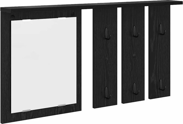 vidaXL Wandmontierter Kleiderständer mit Regal in Schwarz und Eichen-Optik - Bild 1