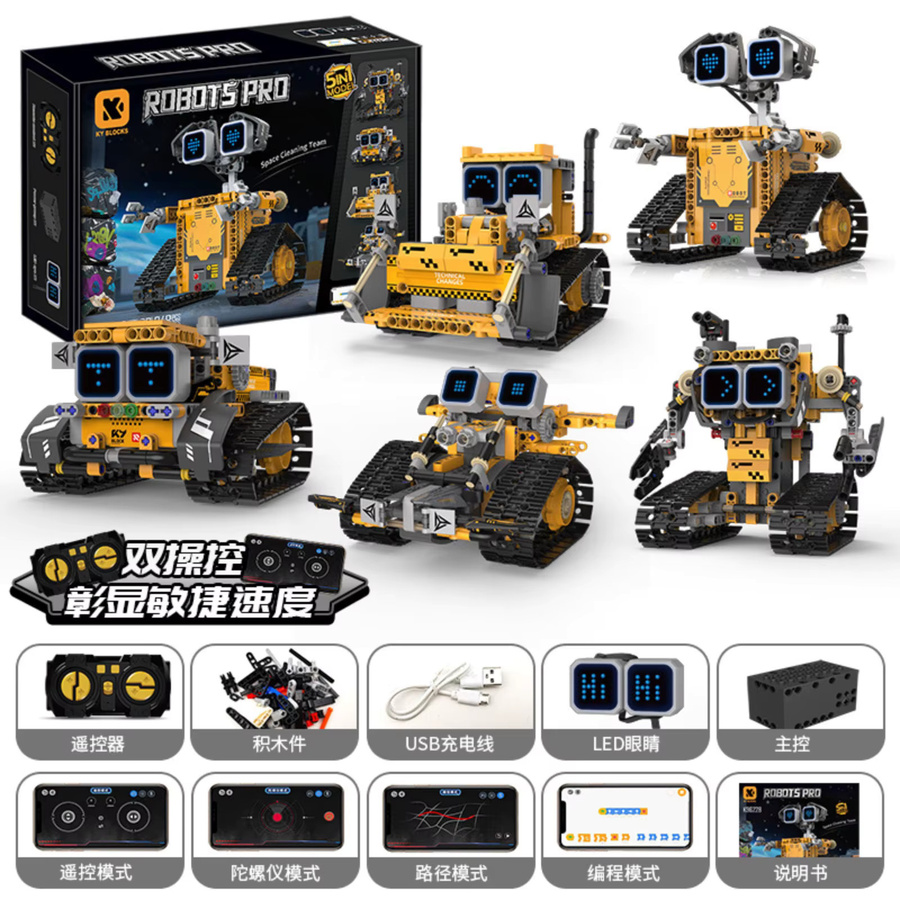 stemedu 5-in-1 Programmierbarer Ferngesteuerter Auto-Roboter, Bausteine-Set, ab 6 Jahren - Bild 6