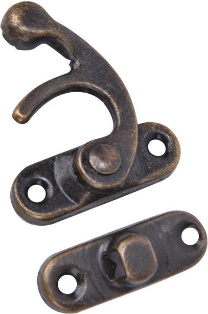 30 Stück KaiSai Riegelhaken im Retro-Stil aus Eisen, Farbe Bronze, B: 3,2 cm, H: 2,8 cm - Bild 1