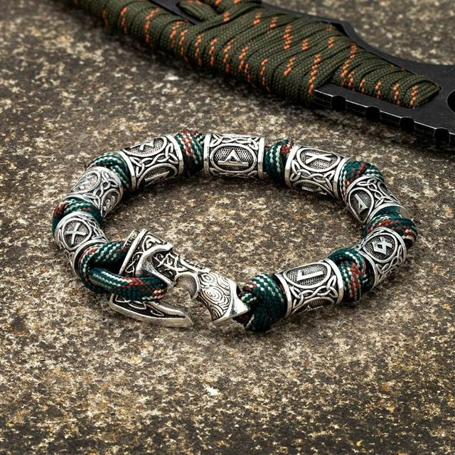 Armband, Messing, Paracord, grau, Herren - Bild 1