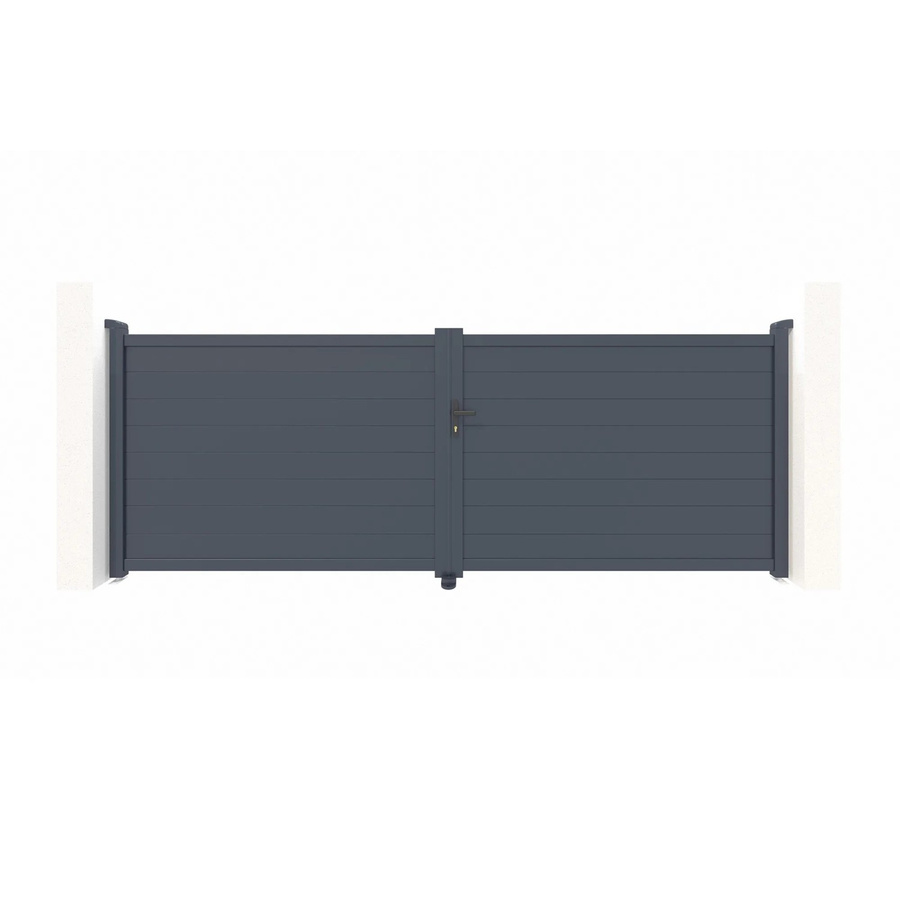 Casanoov Elektrisches Flügeltor Eiger aus Aluminium in Anthrazit und Grau mit Drehtorantrieb Ranger B150, B/H: 400 x 140 cm - Bild 2