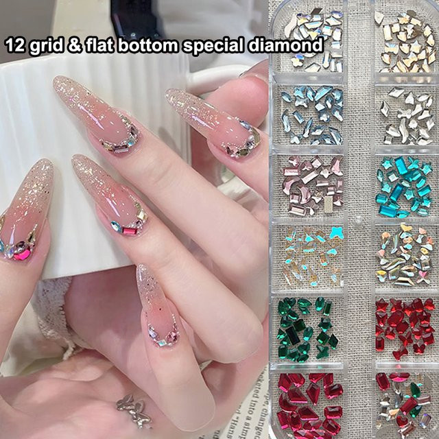 AQTOCNA Strasssteine Nagelkunst-Dekoration, Weiß, Glänzend, Unisex - Bild 1