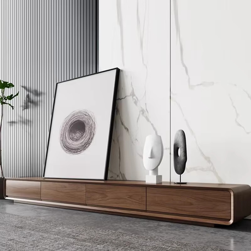 Moderner TV-Tisch aus Holz von DUTRIEUX in Braun mit mattem Finish - Bild 3