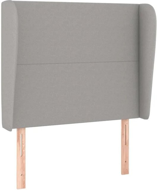 vidaXL Kopfteil mit Ohren in Hellgrau, gepolstertes Stoff-Kopfteil für das Schlafzimmer, Breite: 93 cm, Tiefe: 23 cm, Höhe: 118 bis 128 cm - Bild 1