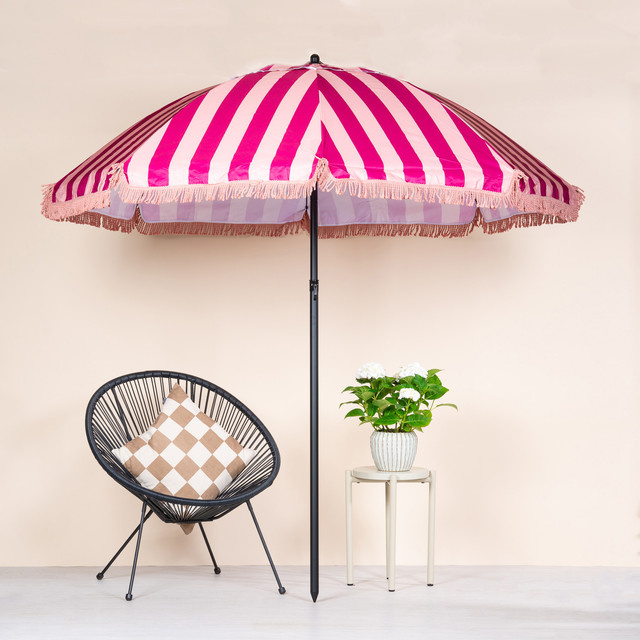 Sonnenschirm BLUME2000 in Rosa/Pink mit Streifen-Design, Höhe: 238 cm, Breite: 220 cm, Tiefe: 220 cm - Bild 1