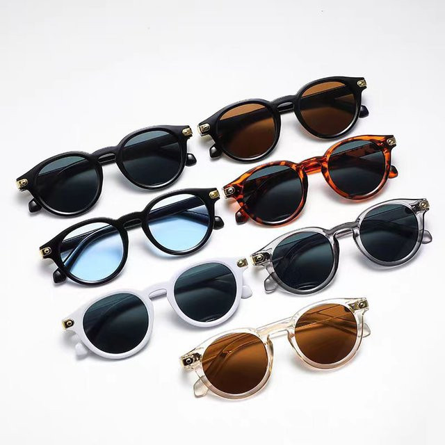 Retro Sonnenbrille, rund, Vollrand, Kunststoff, Unisex - Bild 1