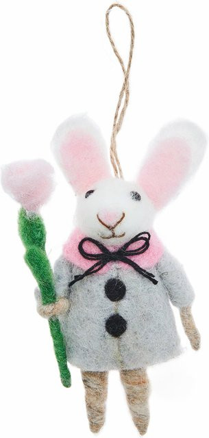 Rico Design Aufhänger Filz-Hase mit Jacke und Blume für Ostern und Frühling - Bild 1