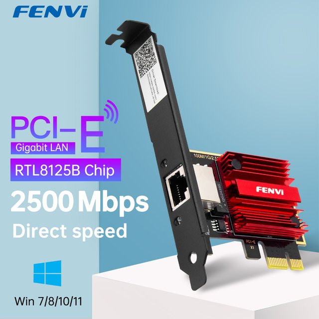 Fenvi PCIe Netzwerkkarte mit RTL8125B Chip für 2,5 Gbps Ethernet LAN Controller Adapter, kompatibel mit Windows 7/8/10/11 - Bild 1