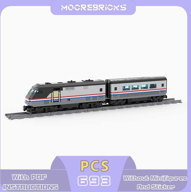 MOCREBRICKS Breiter Metroliner Zug Baukasten, motorisierter Hochgeschwindigkeits-Stadtbahn-Personenzug, Bausteine Spielzeug - Bild 1