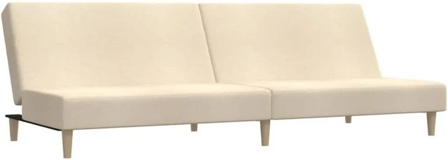 vidaXL Schlafsofa 2-Sitzer Click-Clack in Beige mit Stoffbezug und Holzrahmen für Wohnzimmer und Home-Office - Bild 1