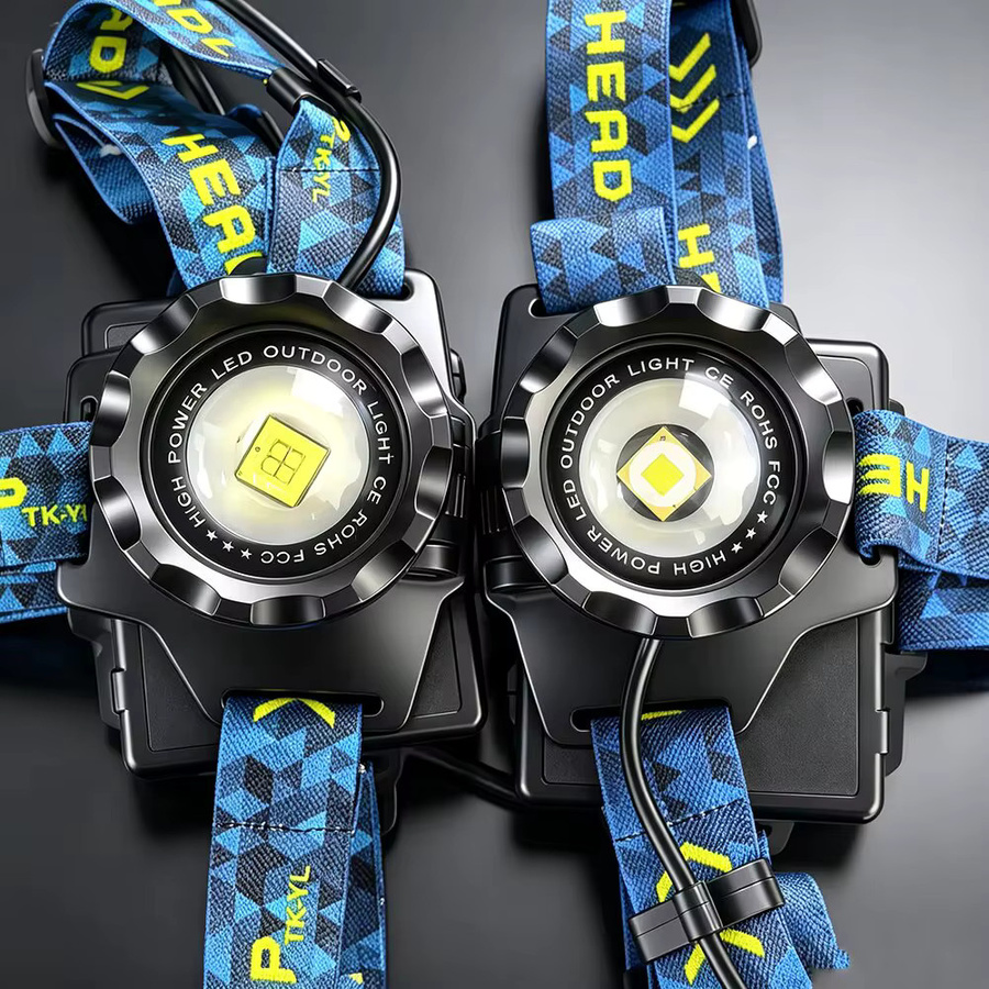 KENSUN LED Stirnlampe wiederaufladbar in Schwarz mit Hochleistungs-Zoom für Outdoor, Angeln und Wandern - Bild 2